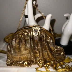 Gold Meshed Whiting & Davis chained handbag